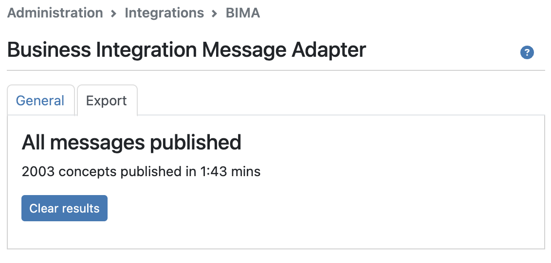 bima export complete