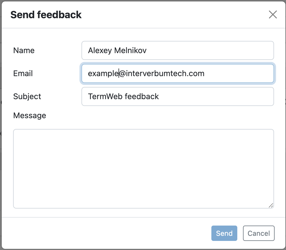 feedback form