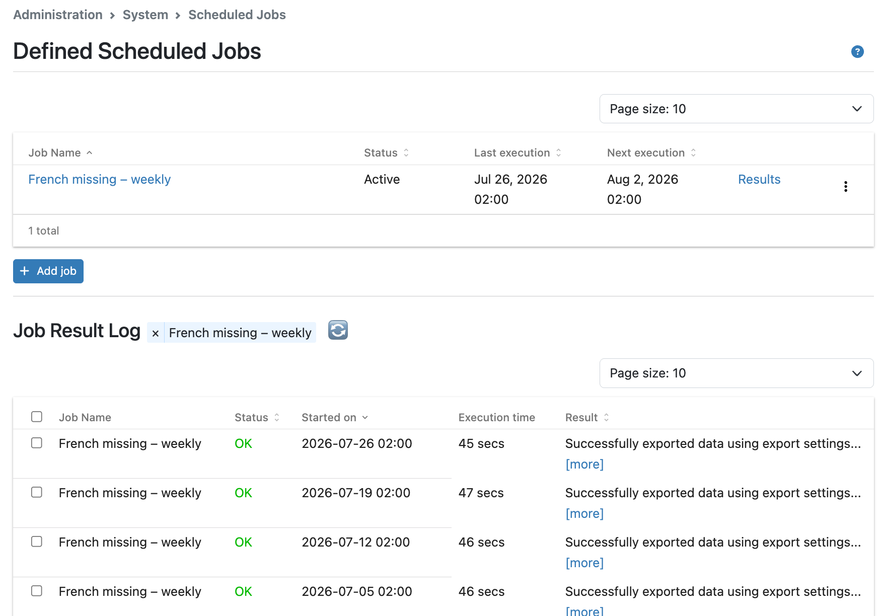 scheduled jobs list