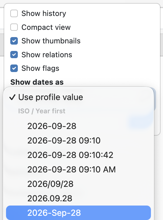 Concept view settings