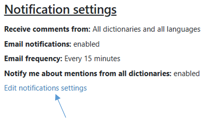 notification settings view